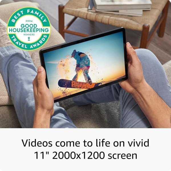 Tablet Amazon Fire Max 11 (último modelo) como nueva. Con pantalla de 11″, todo en uno para streaming, lectura y juegos, 14 horas de batería, lápiz óptico y teclado opcionales, 64 GB. Gris - Imagen 3