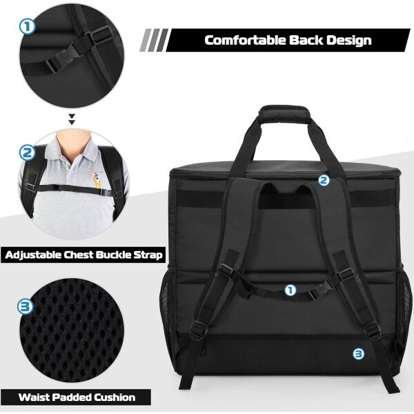 Trunab Funda de transporte de escritorio para PC con múltiples bolsillos de almacenamiento, mochila de torre para computadora, bolsa de viaje para teclado, cable, mouse y auriculares, solo bolsa - Imagen 6