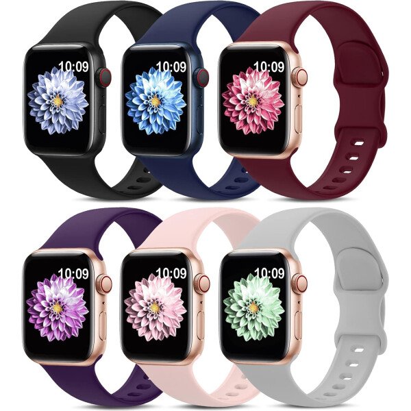 Paquete de 6 correas deportivas compatibles con Apple Watch Band de 1.496 pulgadas, 1.575 pulgadas, 1.614 pulgadas, 1.654 pulgadas, 1.732 pulgadas, 1.772 pulgadas, 1.772 pulgadas, correa impermeable - Imagen 10