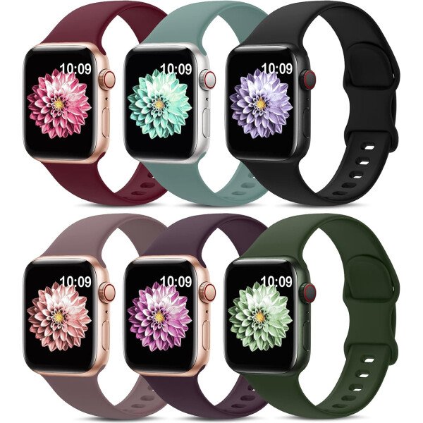 Paquete de 6 correas deportivas compatibles con Apple Watch Band de 1.496 pulgadas, 1.575 pulgadas, 1.614 pulgadas, 1.654 pulgadas, 1.732 pulgadas, 1.772 pulgadas, 1.772 pulgadas, correa impermeable - Imagen 12