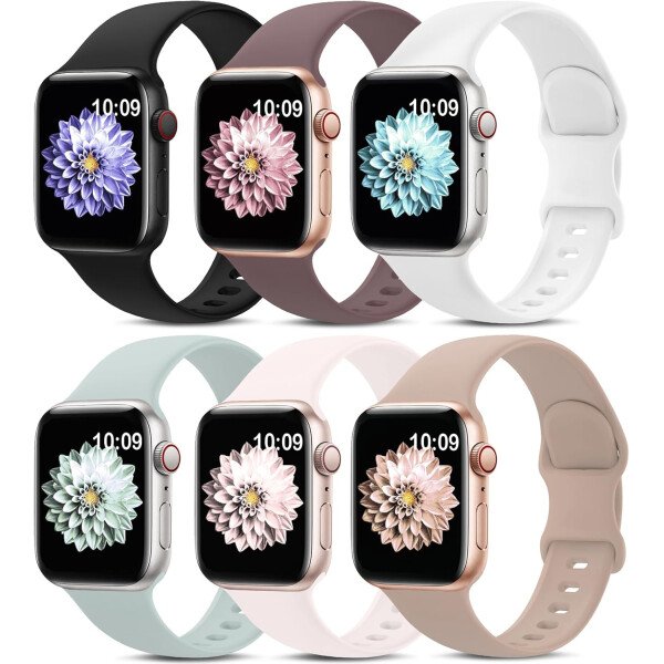 Paquete de 6 correas deportivas compatibles con Apple Watch Band de 1.496 pulgadas, 1.575 pulgadas, 1.614 pulgadas, 1.654 pulgadas, 1.732 pulgadas, 1.772 pulgadas, 1.772 pulgadas, correa impermeable - Imagen 14
