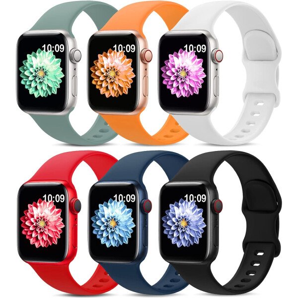 Paquete de 6 correas deportivas compatibles con Apple Watch Band de 1.496 pulgadas, 1.575 pulgadas, 1.614 pulgadas, 1.654 pulgadas, 1.732 pulgadas, 1.772 pulgadas, 1.772 pulgadas, correa impermeable - Imagen 16