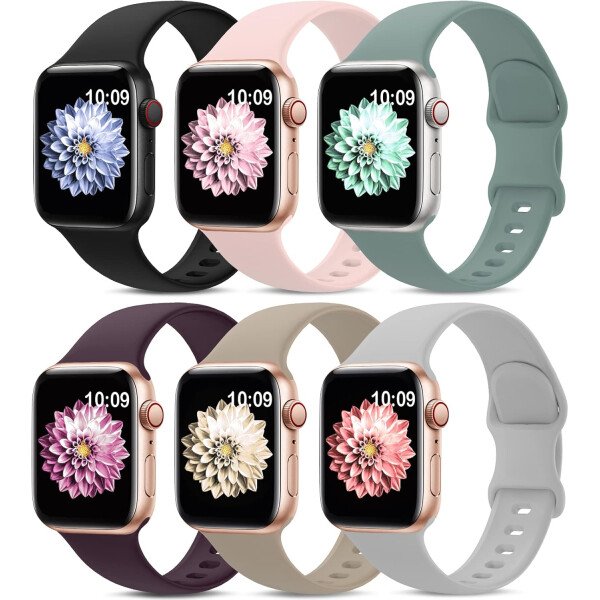 Paquete de 6 correas deportivas compatibles con Apple Watch Band de 1.496 pulgadas, 1.575 pulgadas, 1.614 pulgadas, 1.654 pulgadas, 1.732 pulgadas, 1.772 pulgadas, 1.772 pulgadas, correa impermeable - Imagen 21