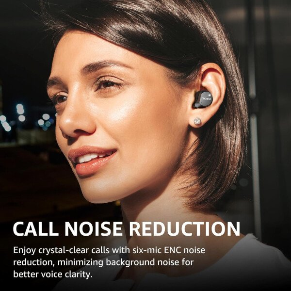 TOZO Auriculares inalámbricos híbridos con cancelación activa de ruido, 6 micrófonos ENC Clear Call, IPX8 impermeable, auriculares intrauditivos Bluetooth 5.3, auriculares estéreo con graves 59 horas - Image 4