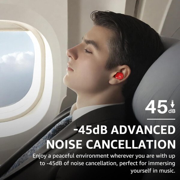 TOZO Auriculares inalámbricos híbridos con cancelación activa de ruido, 6 micrófonos ENC Clear Call, IPX8 impermeable, auriculares intrauditivos Bluetooth 5.3, auriculares estéreo con graves 59 horas - Image 11