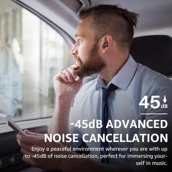 TOZO Auriculares inalámbricos híbridos con cancelación activa de ruido, 6 micrófonos ENC Clear Call, IPX8 impermeable, auriculares intrauditivos Bluetooth 5.3, auriculares estéreo con graves 59 horas - Image 24