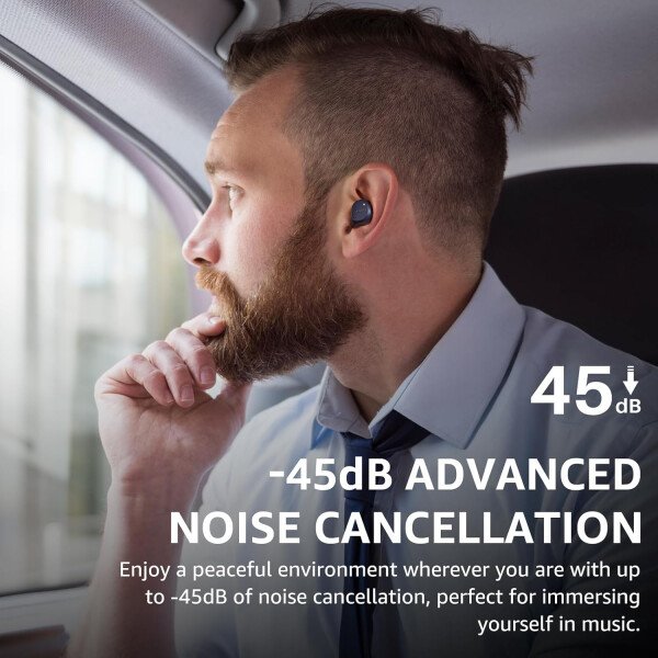 TOZO Auriculares inalámbricos híbridos con cancelación activa de ruido, 6 micrófonos ENC Clear Call, IPX8 impermeable, auriculares intrauditivos Bluetooth 5.3, auriculares estéreo con graves 59 horas - Image 29
