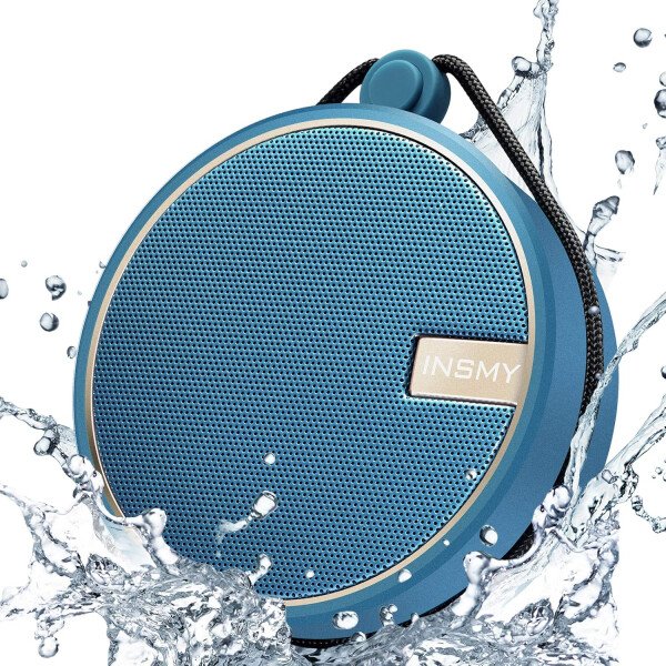 Altavoz portátil INSMY IPX7 resistente al agua con Bluetooth, inalámbrico, para exteriores y la ducha, con sonido de alta definición, tarjeta TF de soporte, ventosa, 12 horas de reproducción. Ideal para pasear en kayak, practicar canotaje o senderismo. Púrpura - Image 8