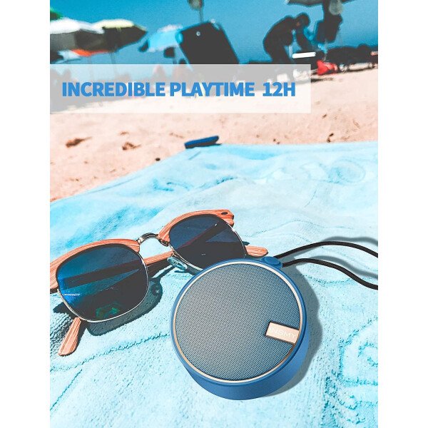 Altavoz portátil INSMY IPX7 resistente al agua con Bluetooth, inalámbrico, para exteriores y la ducha, con sonido de alta definición, tarjeta TF de soporte, ventosa, 12 horas de reproducción. Ideal para pasear en kayak, practicar canotaje o senderismo. Púrpura - Image 15