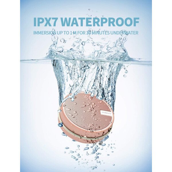 Altavoz portátil INSMY IPX7 resistente al agua con Bluetooth, inalámbrico, para exteriores y la ducha, con sonido de alta definición, tarjeta TF de soporte, ventosa, 12 horas de reproducción. Ideal para pasear en kayak, practicar canotaje o senderismo. Púrpura - Image 17