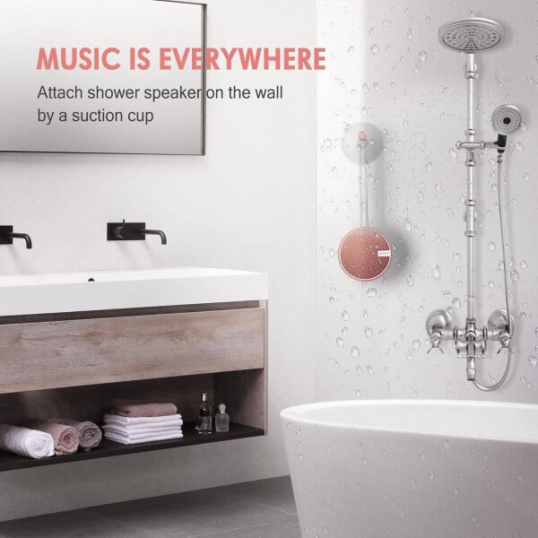 Altavoz portátil INSMY IPX7 resistente al agua con Bluetooth, inalámbrico, para exteriores y la ducha, con sonido de alta definición, tarjeta TF de soporte, ventosa, 12 horas de reproducción. Ideal para pasear en kayak, practicar canotaje o senderismo. Púrpura - Image 20