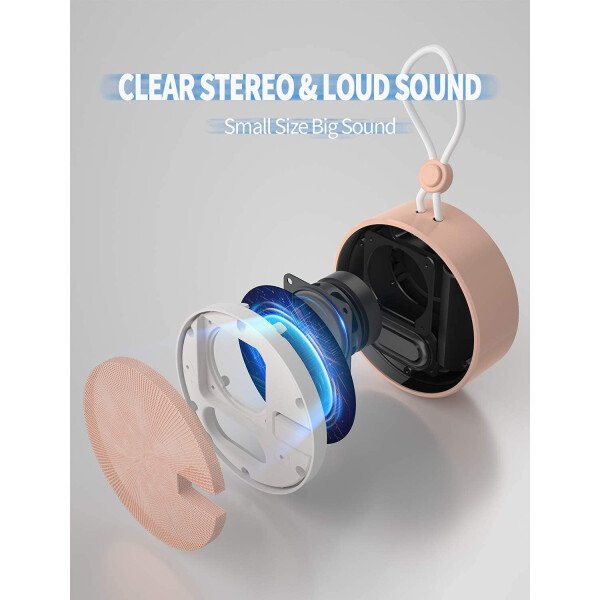 Altavoz portátil INSMY IPX7 resistente al agua con Bluetooth, inalámbrico, para exteriores y la ducha, con sonido de alta definición, tarjeta TF de soporte, ventosa, 12 horas de reproducción. Ideal para pasear en kayak, practicar canotaje o senderismo. Púrpura - Image 22