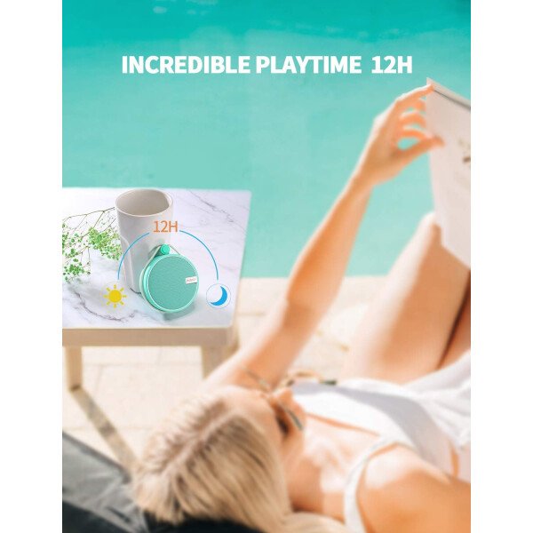 Altavoz portátil INSMY IPX7 resistente al agua con Bluetooth, inalámbrico, para exteriores y la ducha, con sonido de alta definición, tarjeta TF de soporte, ventosa, 12 horas de reproducción. Ideal para pasear en kayak, practicar canotaje o senderismo. Púrpura - Image 34