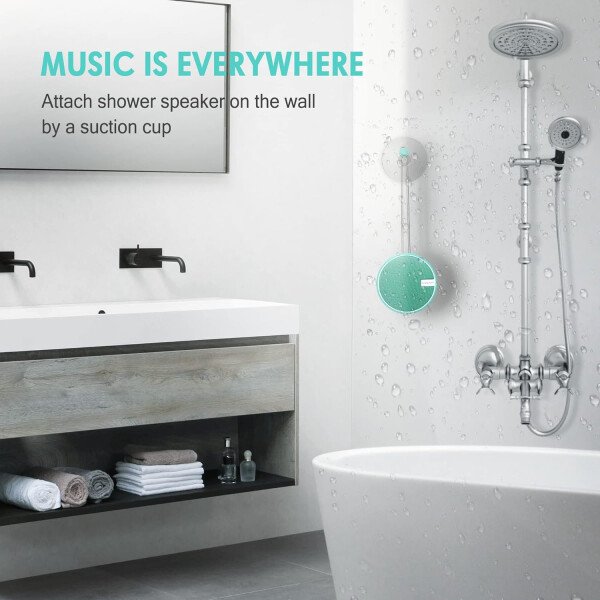 Altavoz portátil INSMY IPX7 resistente al agua con Bluetooth, inalámbrico, para exteriores y la ducha, con sonido de alta definición, tarjeta TF de soporte, ventosa, 12 horas de reproducción. Ideal para pasear en kayak, practicar canotaje o senderismo. Púrpura - Image 36