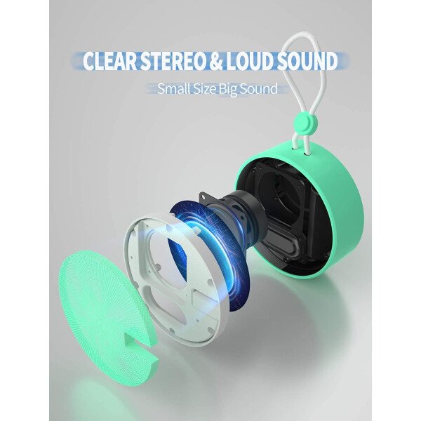 Altavoz portátil INSMY IPX7 resistente al agua con Bluetooth, inalámbrico, para exteriores y la ducha, con sonido de alta definición, tarjeta TF de soporte, ventosa, 12 horas de reproducción. Ideal para pasear en kayak, practicar canotaje o senderismo. Púrpura - Image 38