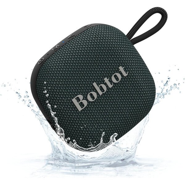 Bobtot Altavoces Bluetooth portátiles inalámbricos, IPX7 impermeable con 16 horas de reproducción, sonido estéreo fuerte, TWS, micrófono integrado, tamaño mini con cordón para llevar, rojo - Imagen 7
