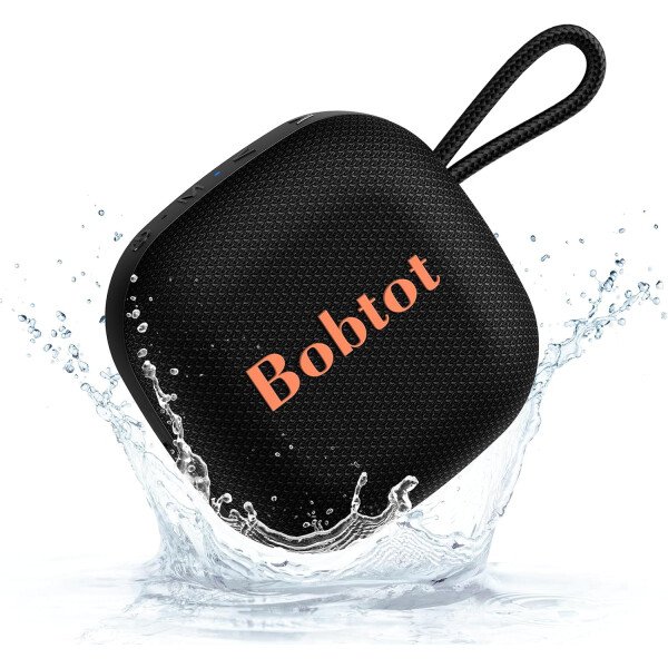 Bobtot Altavoces Bluetooth portátiles inalámbricos, IPX7 impermeable con 16 horas de reproducción, sonido estéreo fuerte, TWS, micrófono integrado, tamaño mini con cordón para llevar, rojo - Imagen 15