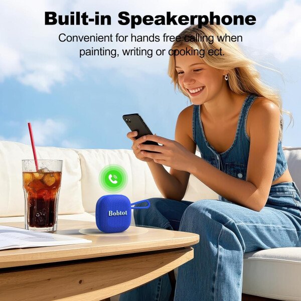 Bobtot Altavoces Bluetooth portátiles inalámbricos, IPX7 impermeable con 16 horas de reproducción, sonido estéreo fuerte, TWS, micrófono integrado, tamaño mini con cordón para llevar, rojo - Imagen 22