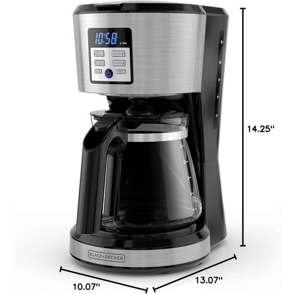 BLACK+DECKER Cafetera de 12 tazas con interruptor de encendido/apagado fácil, jarra antigoteo con cesta de filtro extraíble, tecnología Vortex, color negro - Imagen 27