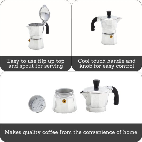 IMUSA USA B120-42V - Cafetera de aluminio para estufa de café expreso, 3 tazas, color plateado - Image 40