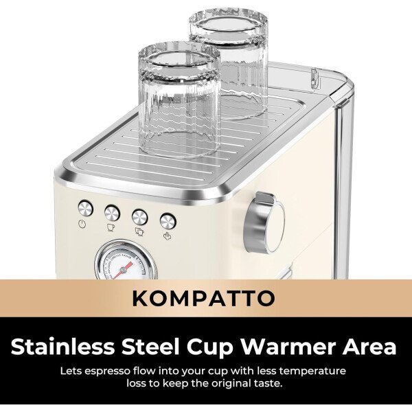 CHULUX Máquina de café espresso delgado con espumador de leche, varita de vapor de bomba profesional de 20 bares, máquina de café espresso semiautomática para el hogar, cafetera de capuchino y latte, - Imagen 9
