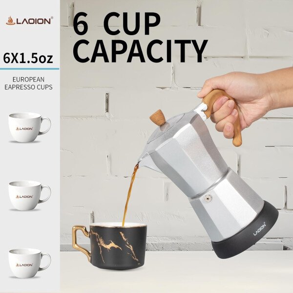 Cafetera cubana, cafetera eléctrica para café expreso de 6 o 3 tazas, cafeteras eléctricas modernas, olla eléctrica con base desmontable y protección contra sobrecalentamiento, regalo de café - Imagen 22