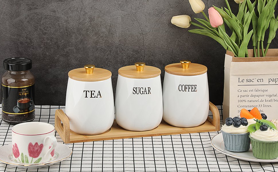 Juego de recipientes decorativos con bandeja para servir