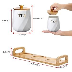 Juego de recipientes de cerámica para té y café con mango