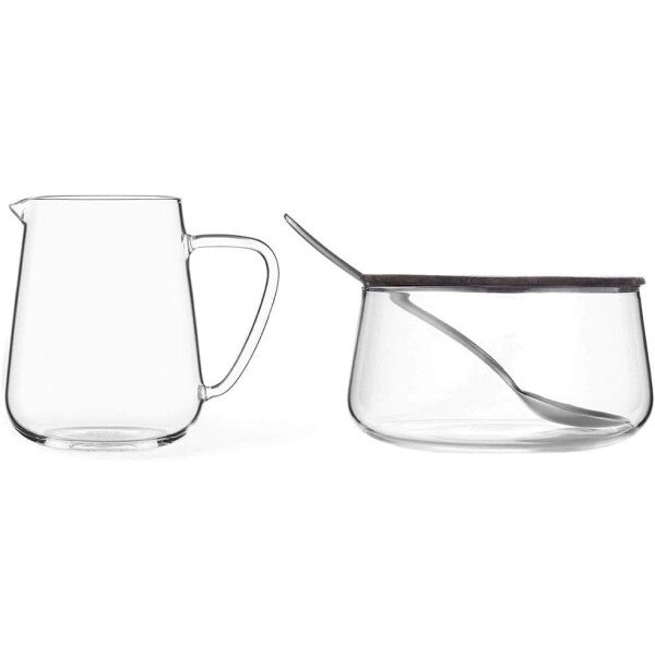 Viva Nicola - Juego de azúcar y crema de carbón, juego de servir de porcelana para café y té, jarra de crema y azucarero con tapa de corcho y cuchara de metal, 7 onzas / 6.8 fl oz de leche y azúcar - Imagen 13