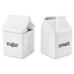 Darware rústico granja vintage cerámica crema azúcar conjunto blanco