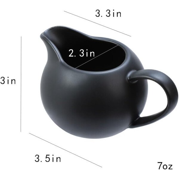 Black Simple - Juego de café de cerámica, jarra de crema y azucarero - Imagen 4