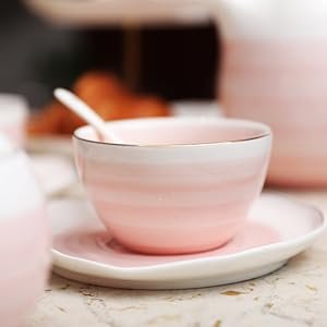 Taza de té rosa