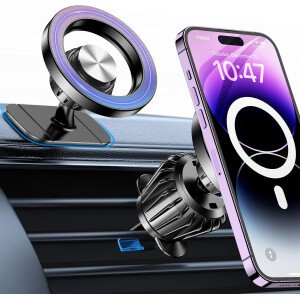 Kaistyle Soporte de coche Magsafe con 20 imanes fuertes: soporte magnético para teléfono de coche, soporte de montaje en tablero360°Soportes de teléfono celular para tu automóvil, accesorios para