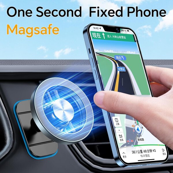 Kaistyle Soporte de coche Magsafe con 20 imanes fuertes: soporte magnético para teléfono de coche, soporte de montaje en tablero360°Soportes de teléfono celular para tu automóvil, accesorios para - Image 13