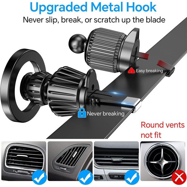 Kaistyle Soporte de coche Magsafe con 20 imanes fuertes: soporte magnético para teléfono de coche, soporte de montaje en tablero360°Soportes de teléfono celular para tu automóvil, accesorios para - Image 16