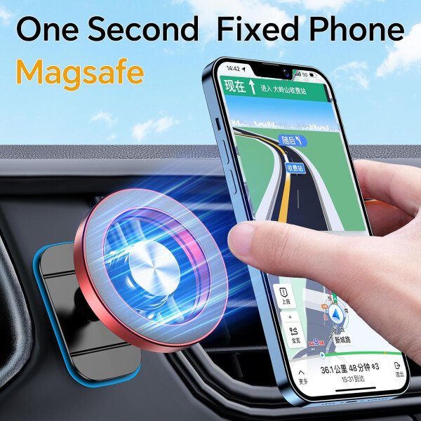 Kaistyle Soporte de coche Magsafe con 20 imanes fuertes: soporte magnético para teléfono de coche, soporte de montaje en tablero360°Soportes de teléfono celular para tu automóvil, accesorios para - Image 27