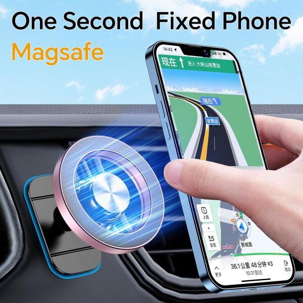 Kaistyle Soporte de coche Magsafe con 20 imanes fuertes: soporte magnético para teléfono de coche, soporte de montaje en tablero360°Soportes de teléfono celular para tu automóvil, accesorios para - Image 40