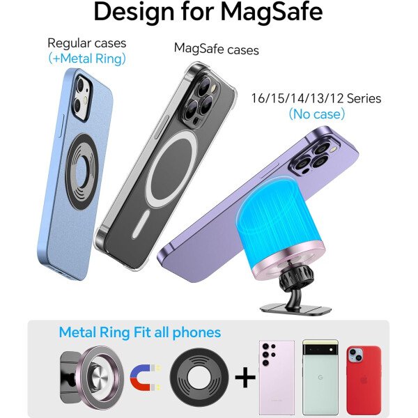 Kaistyle Soporte de coche Magsafe con 20 imanes fuertes: soporte magnético para teléfono de coche, soporte de montaje en tablero360°Soportes de teléfono celular para tu automóvil, accesorios para - Image 43