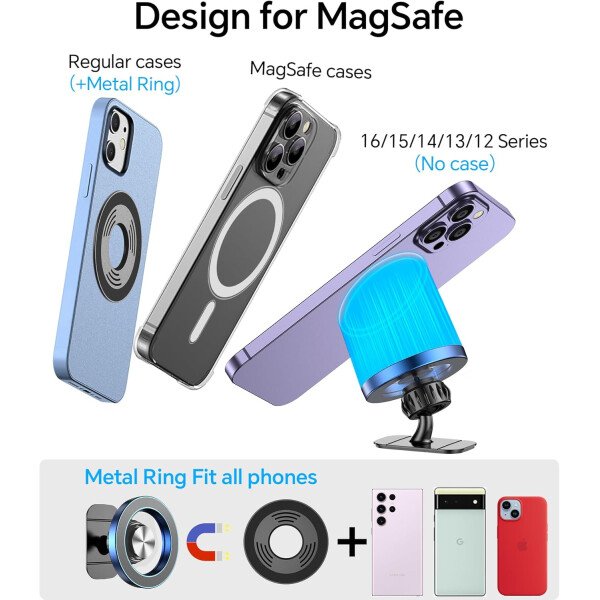 Kaistyle Soporte de coche Magsafe con 20 imanes fuertes: soporte magnético para teléfono de coche, soporte de montaje en tablero360°Soportes de teléfono celular para tu automóvil, accesorios para - Image 49