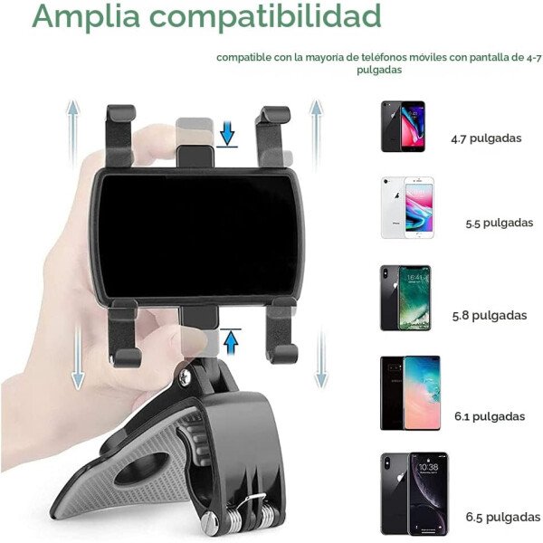 Soporte universal para teléfono de automóvil, rotación de 360 grados, soporte de teléfono para tablero de instrumentos [clip de actualización que nunca se caer], soporte de teléfono de - Image 5