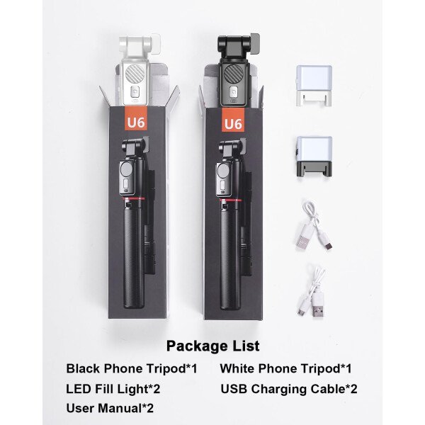 Trípode para selfie stick con control remoto inalámbrico, trípode para selfie stick de 46 pulgadas con luz de relleno LED, para iPhone 16/15/14/14 pro/13/13 Pro/12/11/11 Pro/XS Max/XS/XR/X/8/7 y - Imagen 9