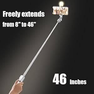 Trípode Selfie Stick con control remoto inalámbrico desmontable,