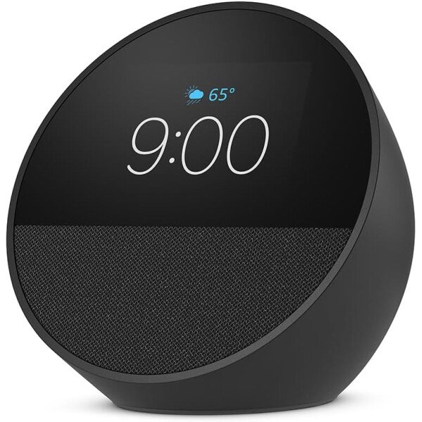 Amazon Echo Spot (modelo más reciente): ideal para mesitas de noche, oficinas y cocinas, incluye despertador inteligente con Alexa (negro) - Image 2