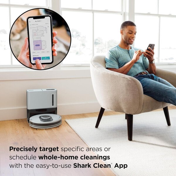 Shark AV753 ION Robot Aspiradora, sistema de tres cepillos, conexión Wifi, tiempo de funcionamiento de 120 minutos, funciona con Alexa, limpieza multisuperficie, gris - Image 13
