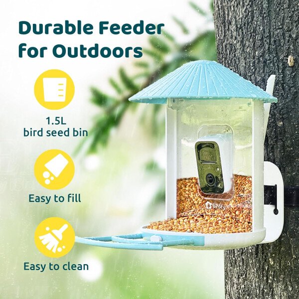 NETVUE Alimentador inteligente para pájaros con cámara AI alimentado por energía solar, 2 MP inalámbrico de observación de aves silvestres, transmisión en vivo y visión nocturna, funciona con Alexa y - Imagen 14
