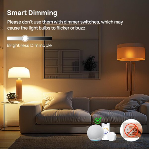 Linkind Bombillas inteligentes, bombilla inteligente que funciona con Alexa y Google Home, bombillas LED que cambian de color, 104 escenas preestablecidas, sincronización de música, bombilla A19 E26 - Imagen 12