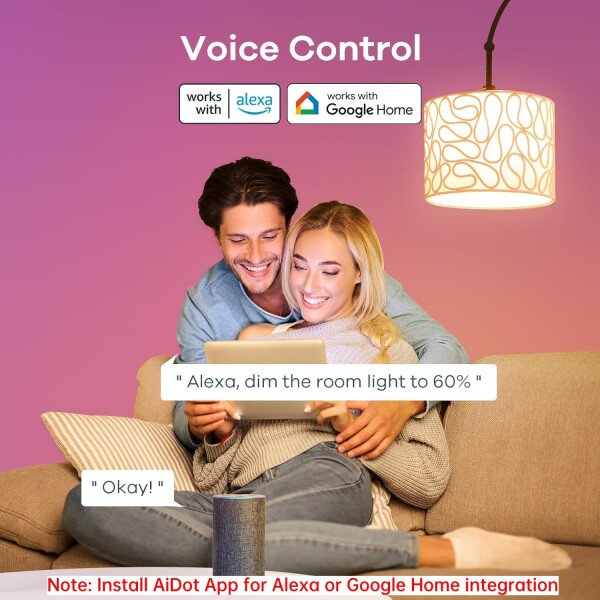 Linkind Bombillas inteligentes, bombilla inteligente que funciona con Alexa y Google Home, bombillas LED que cambian de color, 104 escenas preestablecidas, sincronización de música, bombilla A19 E26 - Imagen 17