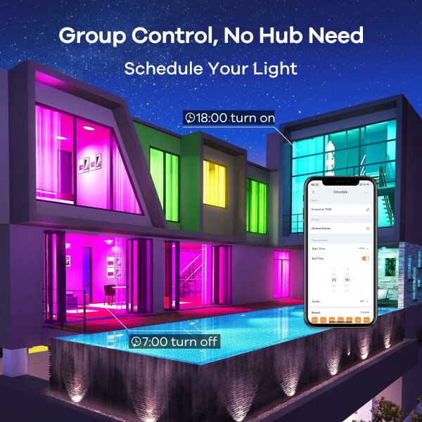 Linkind Bombillas inteligentes, bombilla inteligente que funciona con Alexa y Google Home, bombillas LED que cambian de color, 104 escenas preestablecidas, sincronización de música, bombilla A19 E26 - Imagen 20