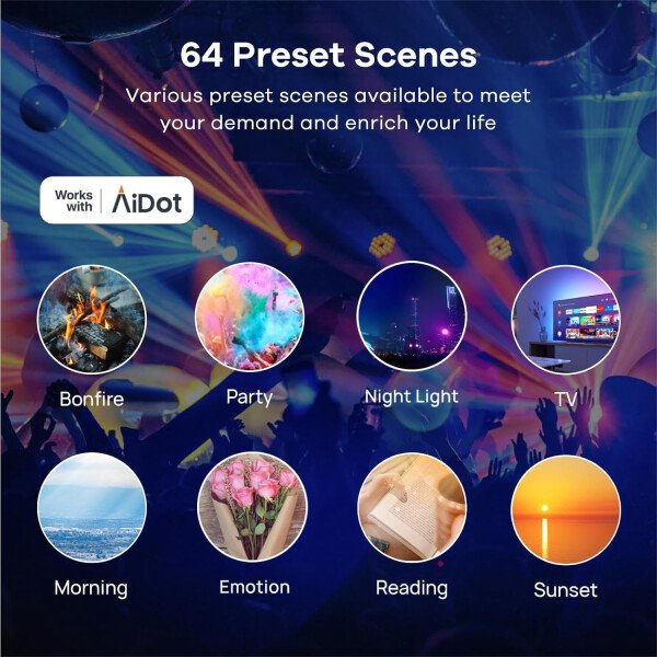 Linkind Bombillas inteligentes, bombilla inteligente que funciona con Alexa y Google Home, bombillas LED que cambian de color, 104 escenas preestablecidas, sincronización de música, bombilla A19 E26 - Imagen 21