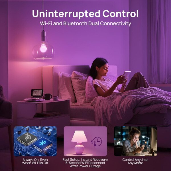 Linkind Bombillas inteligentes, bombilla inteligente que funciona con Alexa y Google Home, bombillas LED que cambian de color, 104 escenas preestablecidas, sincronización de música, bombilla A19 E26 - Imagen 23